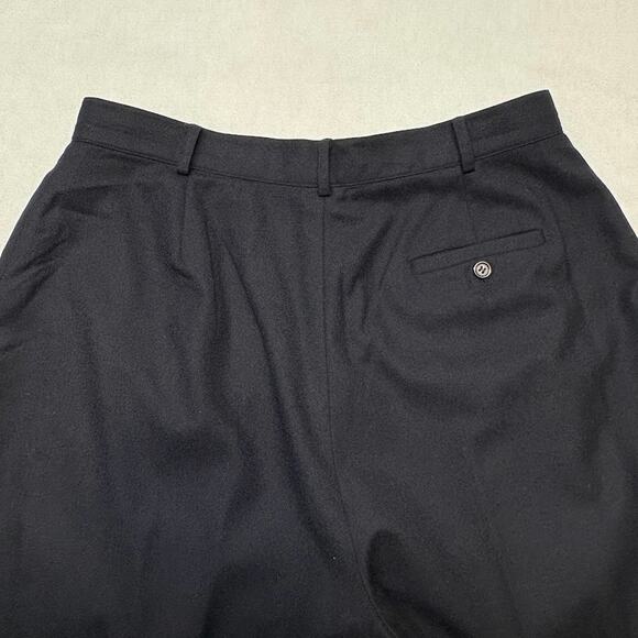 Embassy Row Pure Wool High Rise Pleated Trouser Pants Navy Womens Size 16 - Picture 2 of 11